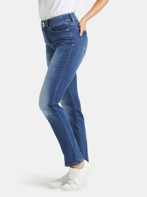 Tummy Trimmer Slim Straight Jeans Mid Sapphire
