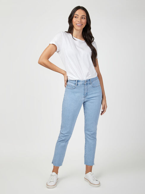 Izzy Mid Waisted Slim Crop Jeans