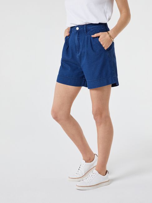 Yasmin Pleat Denim Short