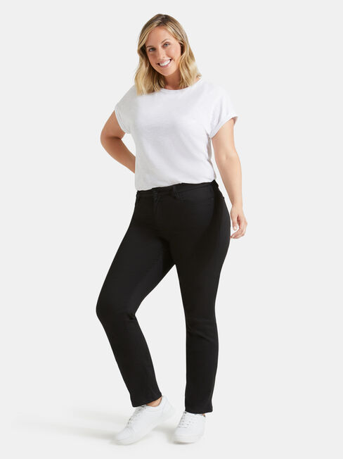 Curve Embracer Slim Straight Jeans Absolute Black