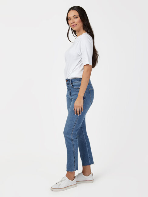 Izzy Mid Waisted Slim Crop Jeans