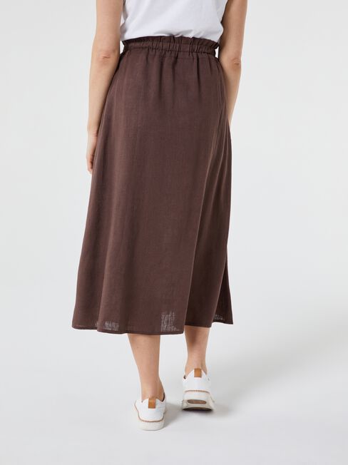 Collette Ruched Waist Midi Skirt