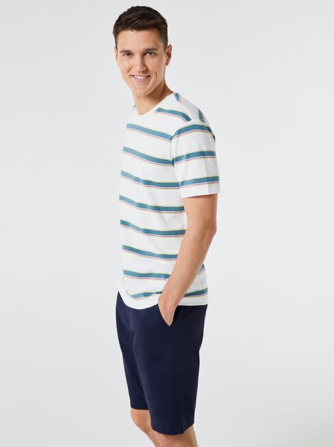SS Jeremy Stripe Crew Tee