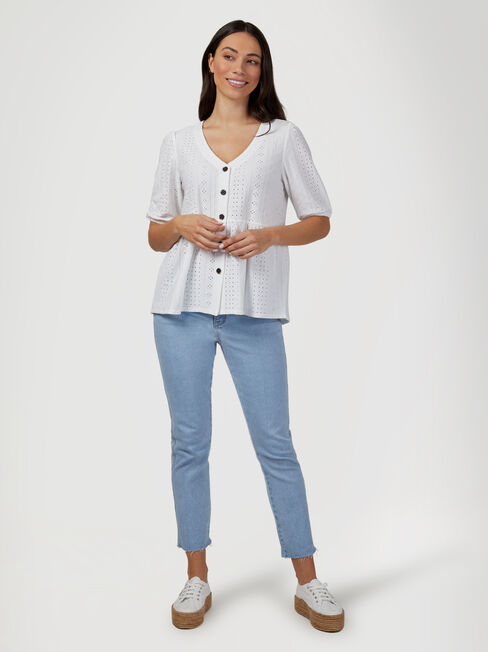 Eden Lacey Button Front Tee
