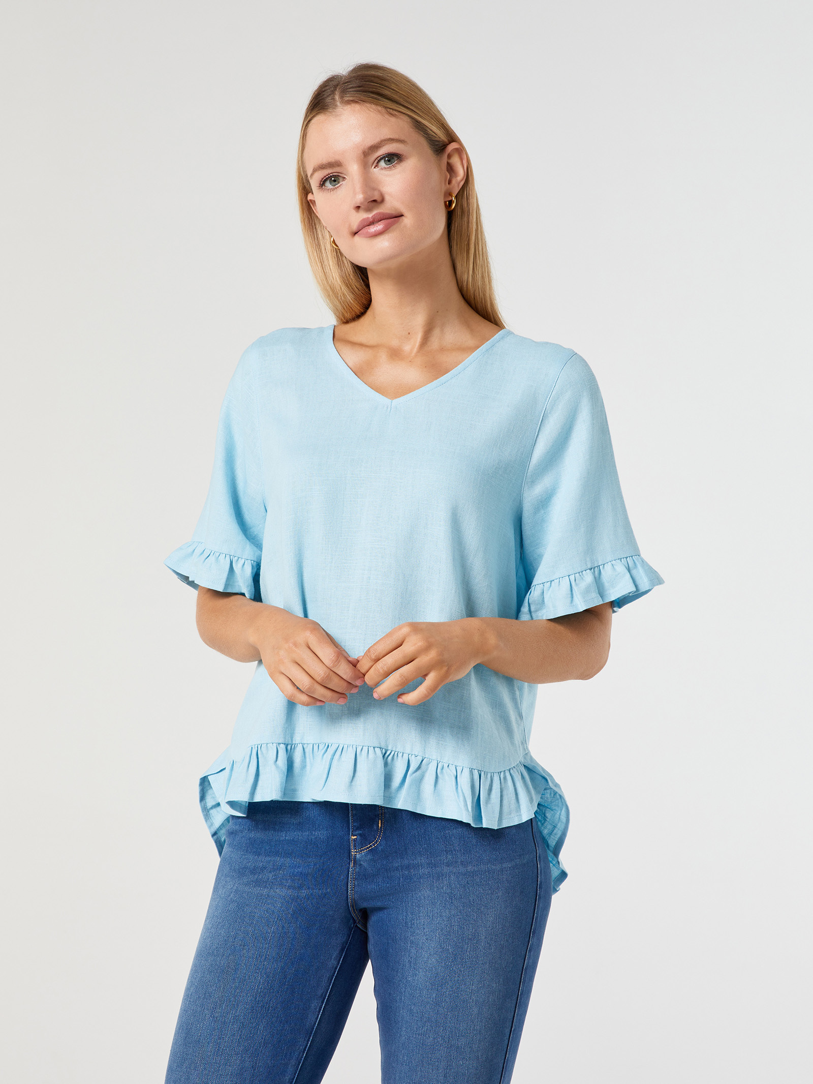Ivy V-Neck Ruffle Top