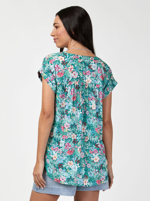 Heather Button Front Top