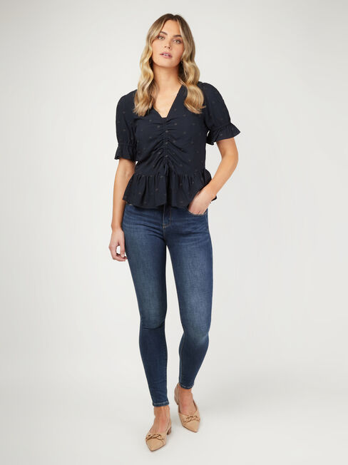 Chloe Embroidered Spot Top