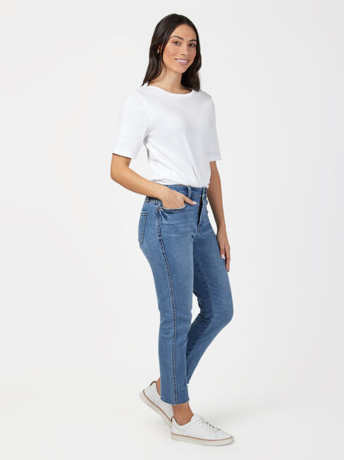 Izzy Mid Waisted Slim Crop Jeans