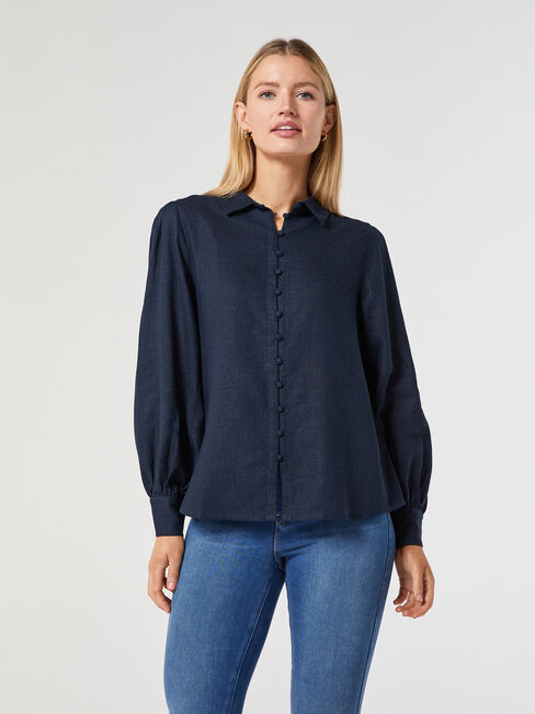 Laurel Linen Puff Slv Shirt