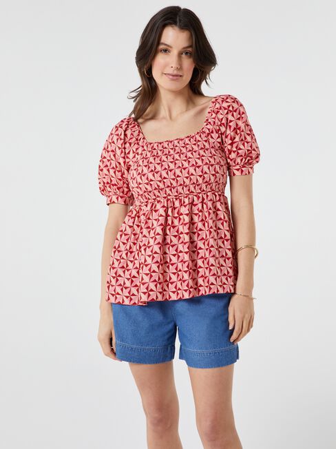 Chloe Shirred Bodice Top