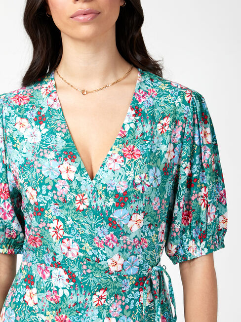 Lila Wrap Front Midi Dress