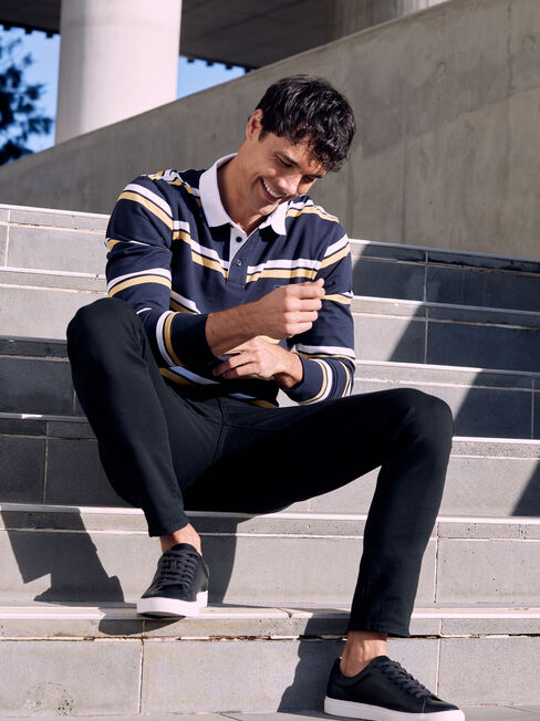 LS Carson Stripe Rugby Polo