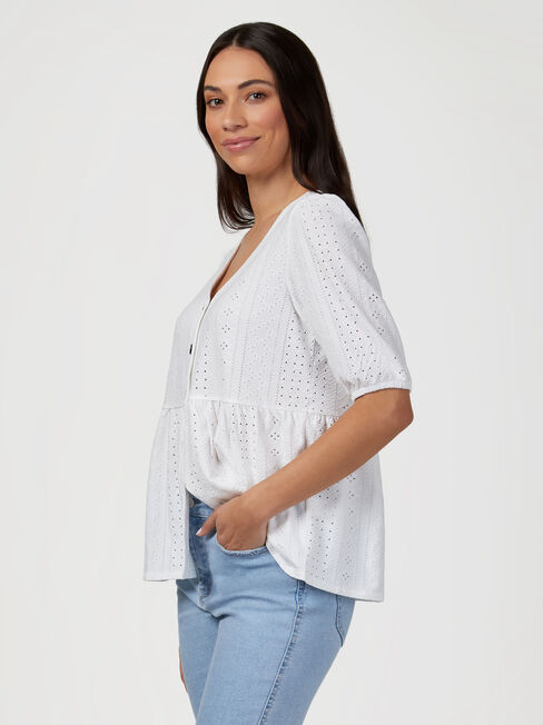 Eden Lacey Button Front Tee