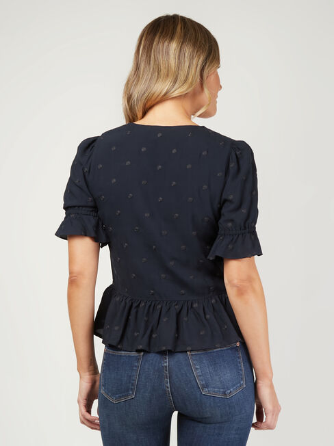 Chloe Embroidered Spot Top