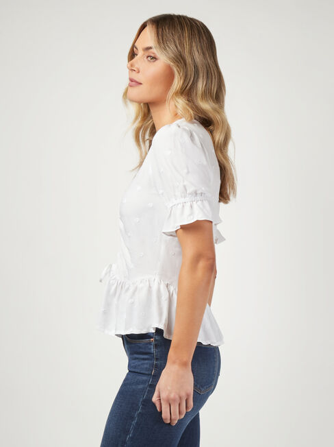 Chloe Embroidered Spot Top