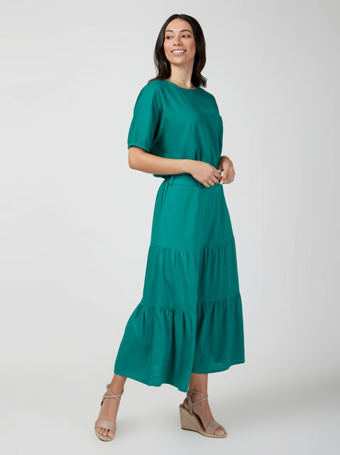 Sara Belted Tiered Skirt