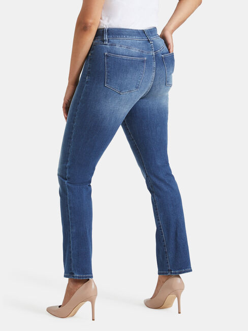 Tummy Trimmer Slim Straight Jeans Mid Sapphire