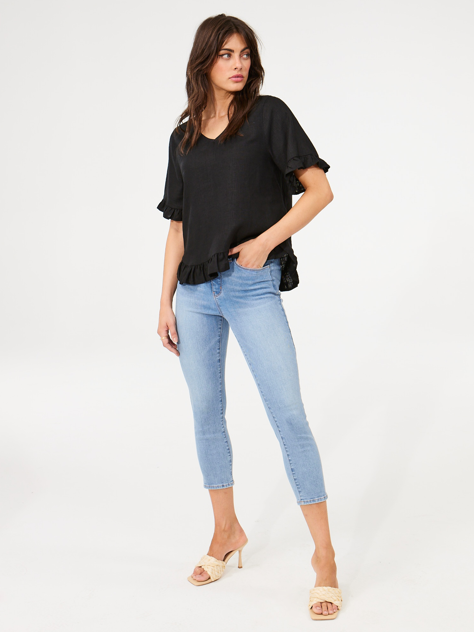 Ivy V-Neck Ruffle Top