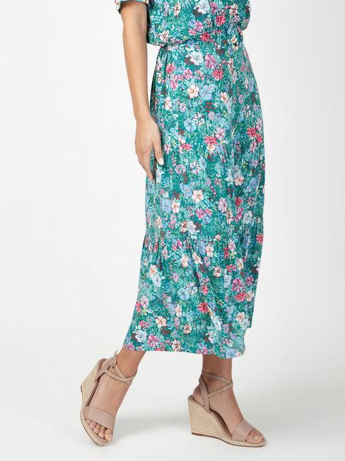 Sara Belted Tiered Skirt