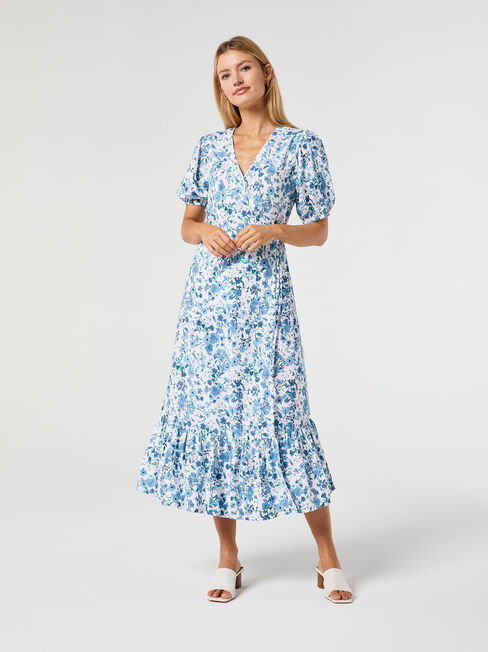 Lila Wrap Front Midi Dress