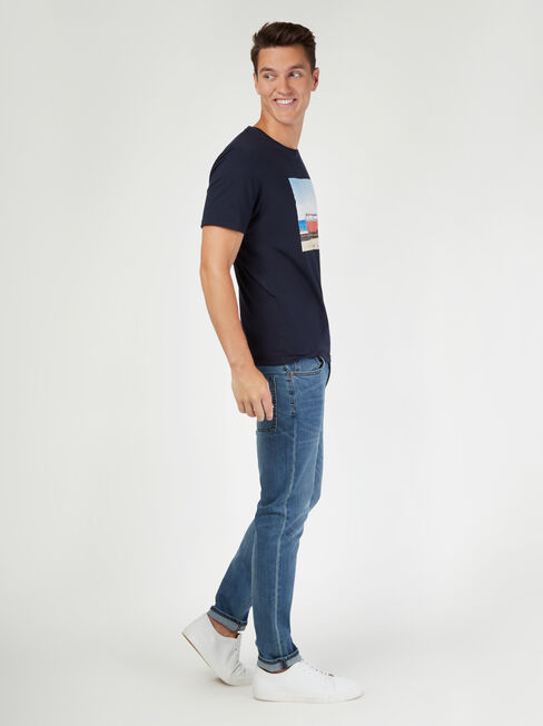 SS VW Beach Print Crew Tee