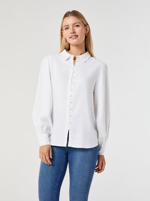 Laurel Linen Puff Slv Shirt