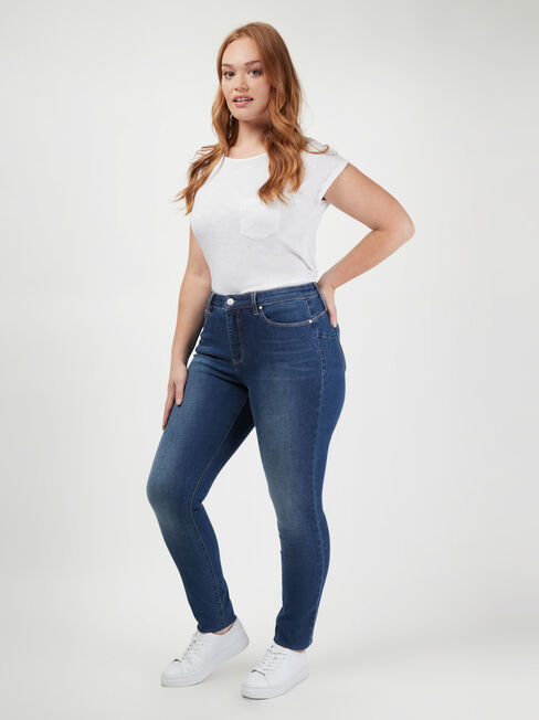 Curve Embracer Butt Lifter Skinny Jeans Mid Sapphire