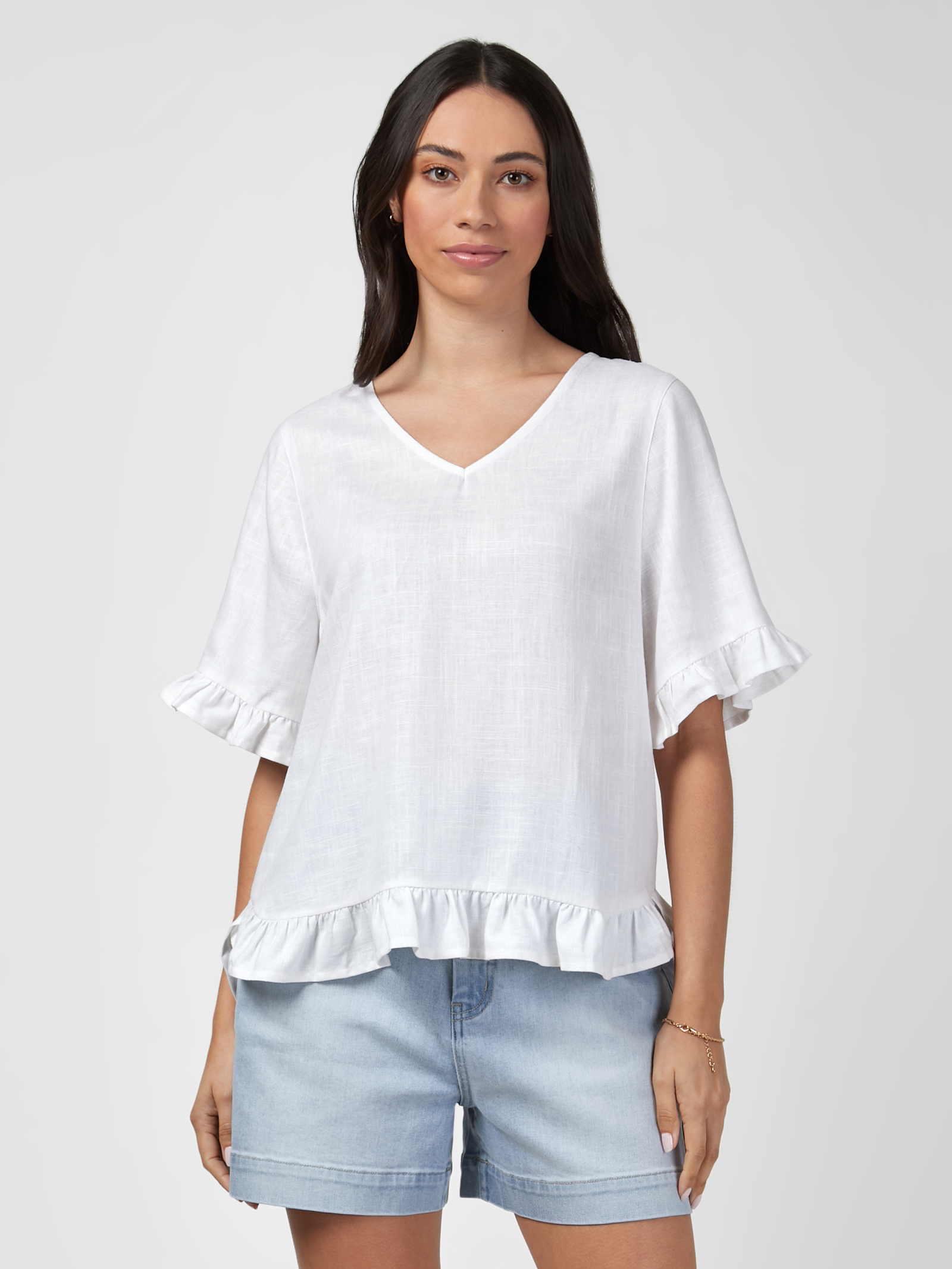 Ivy V-Neck Ruffle Top