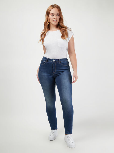 Curve Embracer Butt Lifter Skinny Jeans Mid Sapphire