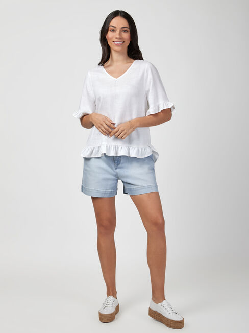 Ivy V-Neck Ruffle Top