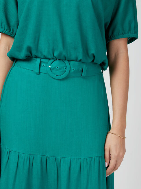 Sara Belted Tiered Skirt