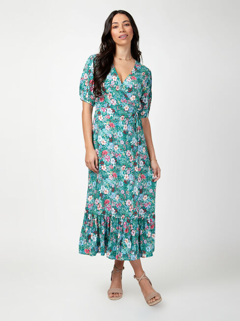 Lila Wrap Front Midi Dress