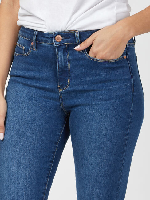 Mid Waist Pedal Pusher Bright Indigo