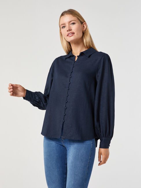 Laurel Linen Puff Slv Shirt