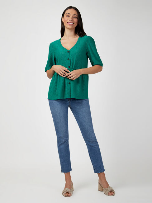 Eden Lacey Button Front Tee