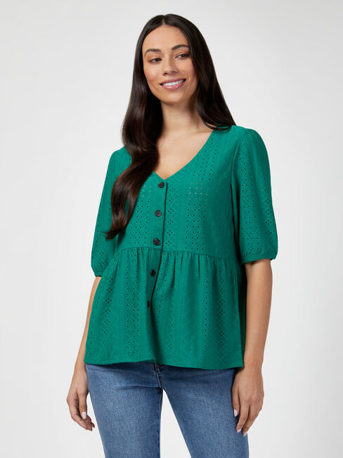 Eden Lacey Button Front Tee