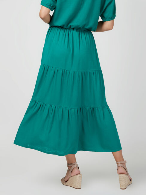 Sara Belted Tiered Skirt