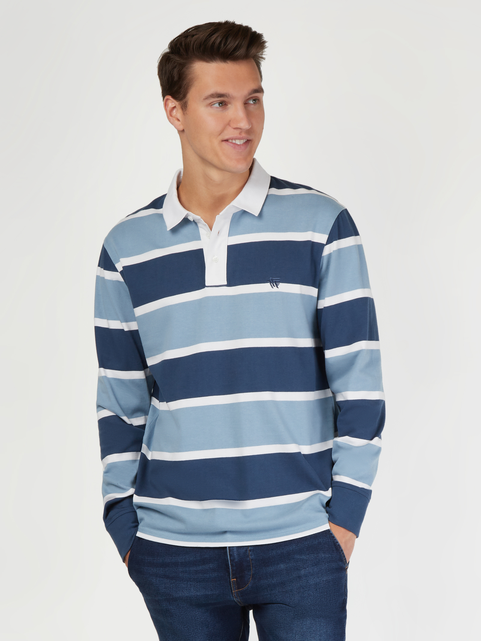 LS Dustin Stripe Rugby Polo