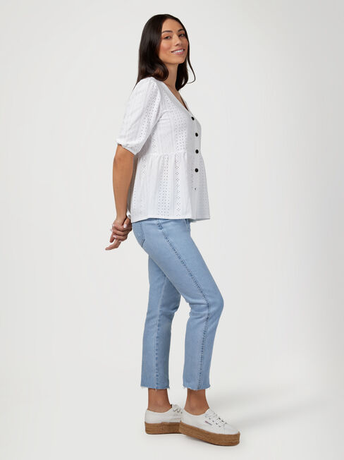 Eden Lacey Button Front Tee