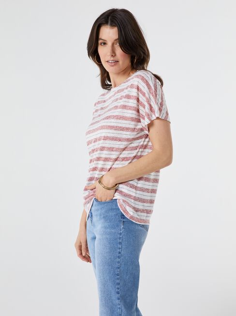 Kiera Textural Stripe Tee
