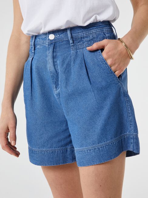 Yasmin Pleat Denim Short