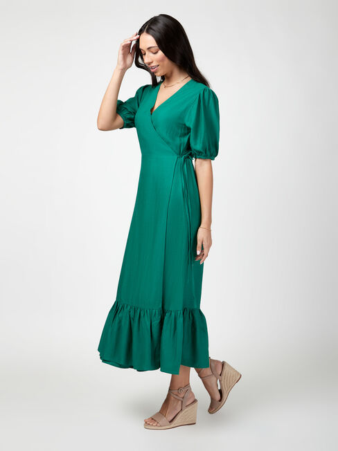 Lila Wrap Front Midi Dress