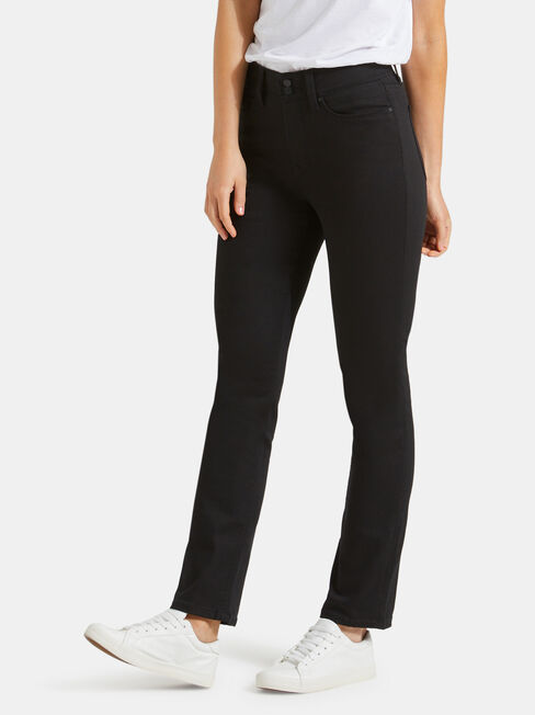 Tummy Trimmer Slim Straight Jeans Black