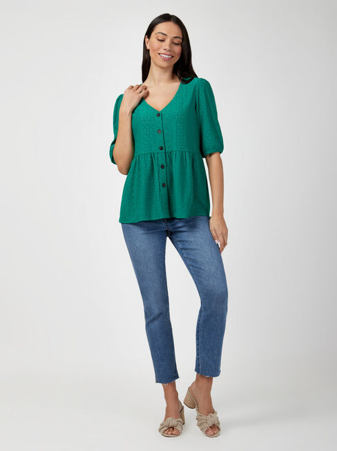 Eden Lacey Button Front Tee