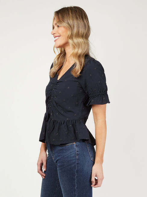 Chloe Embroidered Spot Top