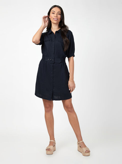 Flora Belted Shirt Dress