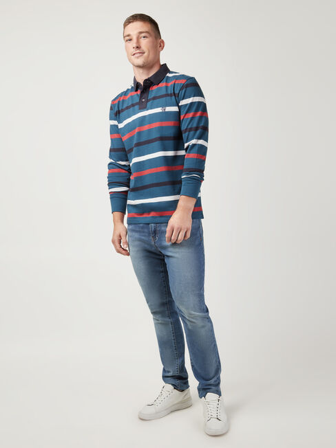 LS Craige Stripe Rugby Polo