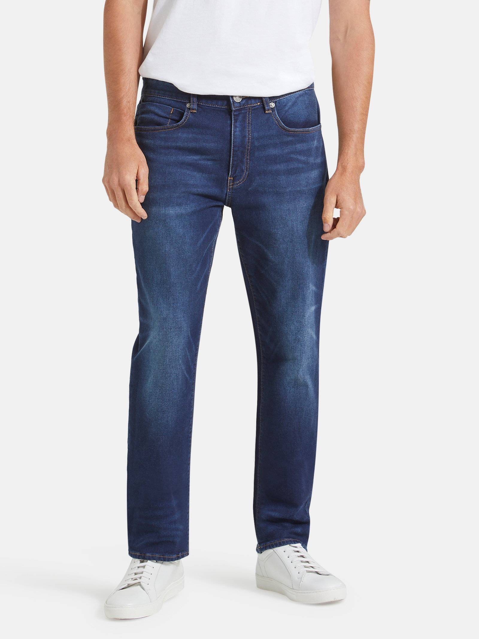 Slim Straight Knit Jeans Dark Indigo