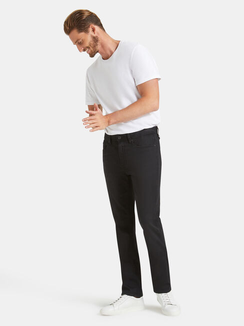 Denim Flex Slim Tapered Jeans Washed Black