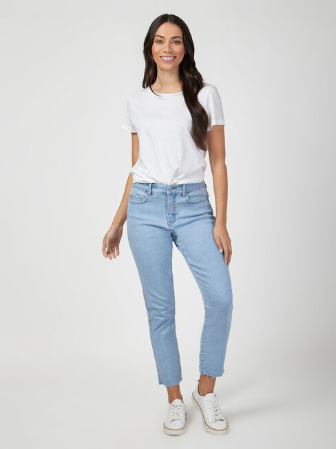 Izzy Mid Waisted Slim Crop Jeans